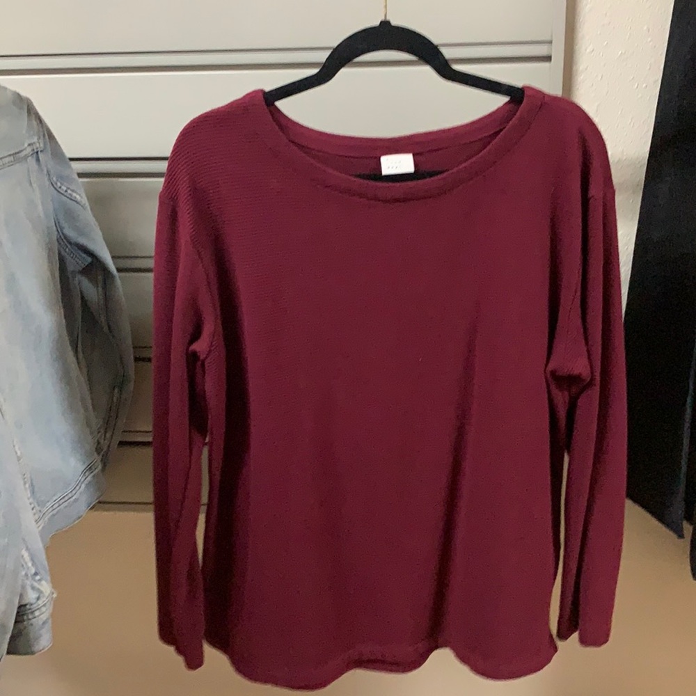 Burgundy long sleeve top
